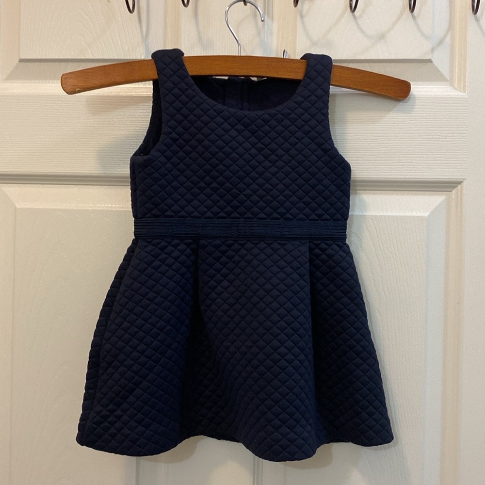 Moncler, Quilted navy dress, with exposed golden zipper. Great for gift!
